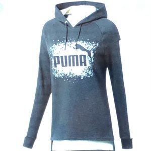 Puma Glitz Po Hoodie Pullover Gray Sz L